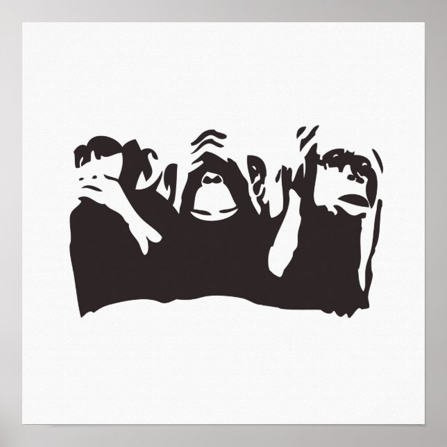 Three wise monkeys poster (Vorne)