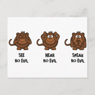 Three Wise Monkeys Postkarte