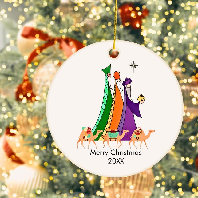 Three Wisemen Star Frohe Weihnachten Keramik Ornament (Von Creator hochgeladen)