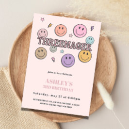 Threenager Birthday Invitation, 3rd Birthday Einladung