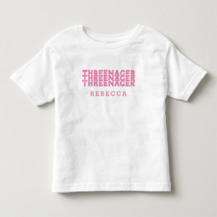 Threenager Retro-Name in Rosa Kleinkind T-shirt