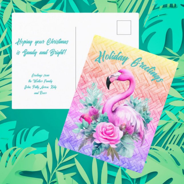 Thrifty individuelles tropisches Rosa Flamingo Postkarte (Personalize it!)