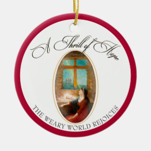 Thrill of Hope Burgunderrot Foto Frohe Weihnachten Keramik Ornament