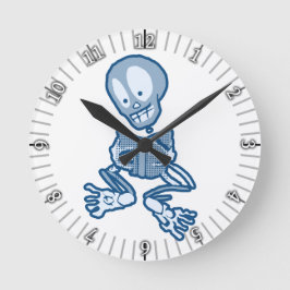 Thrilled Theona Skeleton mit Buch Runde Wanduhr