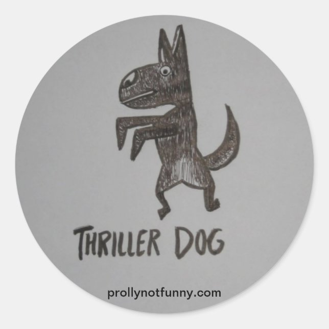Thriller Dog Runder Aufkleber (Vorderseite)