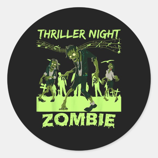 Thriller Night Halloween Dancing Zombie Runder Aufkleber (Vorderseite)