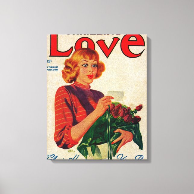 Thrilling Liebe Magazine Cover Leinwanddruck (Vorderseite)