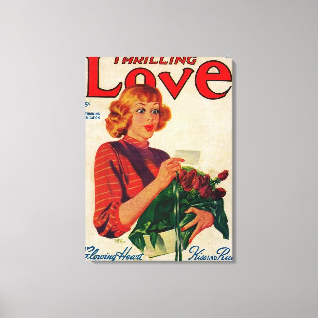 Thrilling Liebe Magazine Cover Leinwanddruck (Vorderseite)