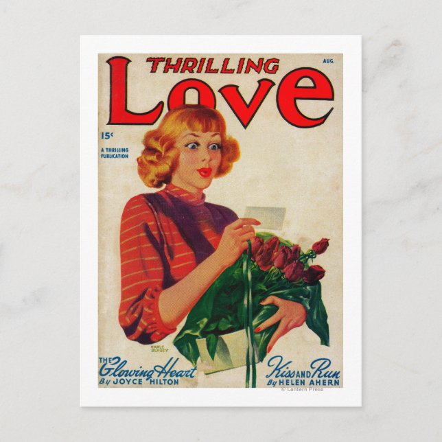 Thrilling Liebe Magazine Cover Postkarte (Vorderseite)