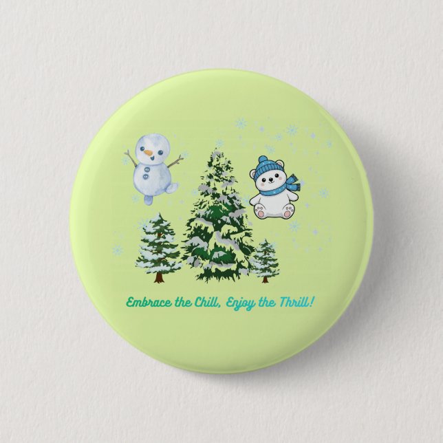 Thrilling winter light green button (Vorderseite)