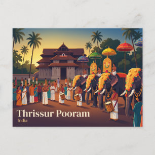 Thrissur Pooram Indien Postkarte