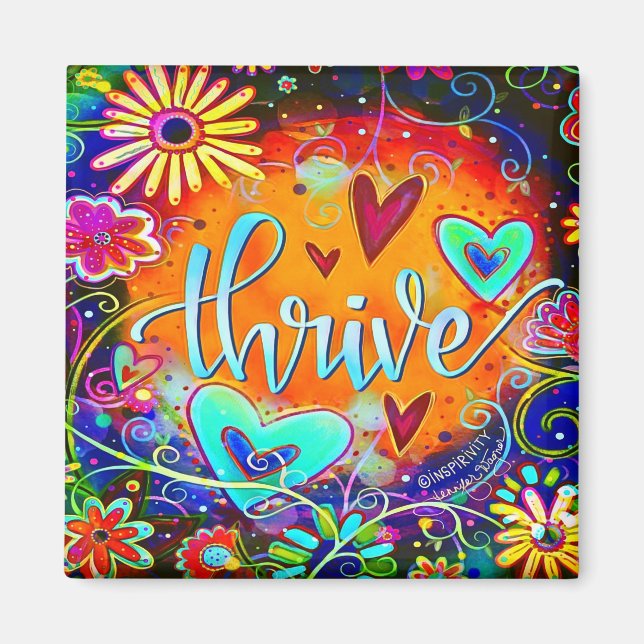 Thrive Hübsche Herzklopfe Farbliche Inspirivität Magnet (Vorne)