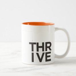 Thrive inspirierende Zwei-Tone Orange & White Tass Zweifarbige Tasse