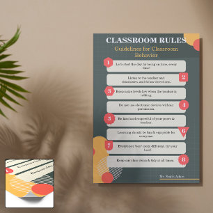 Thrive & Learn : Classroom Rules Poster (modifiabl