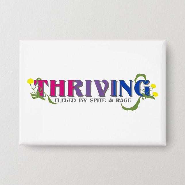 Thriving Bi Pride Button (Vorderseite)
