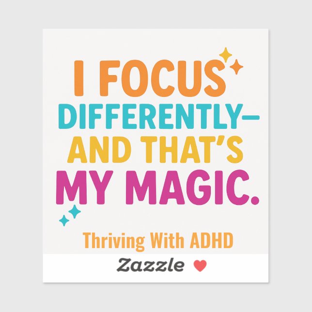 Thriving mit ADHD* "i Focus anders" Aufkleber (Blatt)