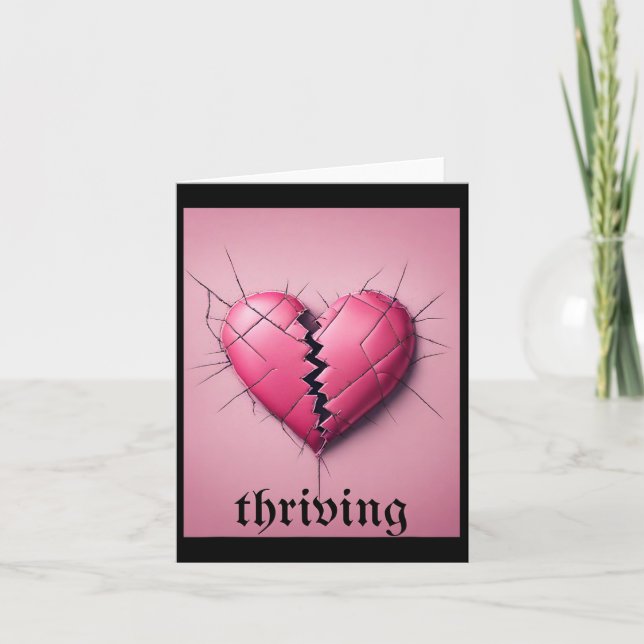 Thriving Valentine Broken Heart Karte (Vorderseite)