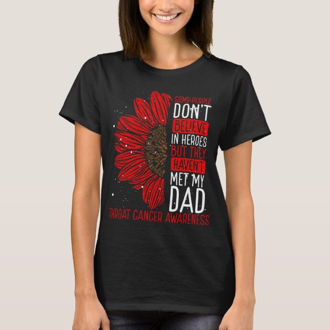 Throat Cancer Awareness Ribbon Dad Warrior T-Shirt (Vorderseite)