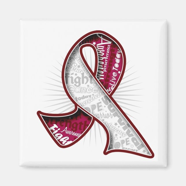 Throat Cancer Slogan Watermark Ribbon Magnet (Vorne)