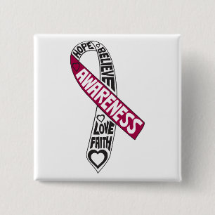 Throat Cancer Slogans Ribbon Button