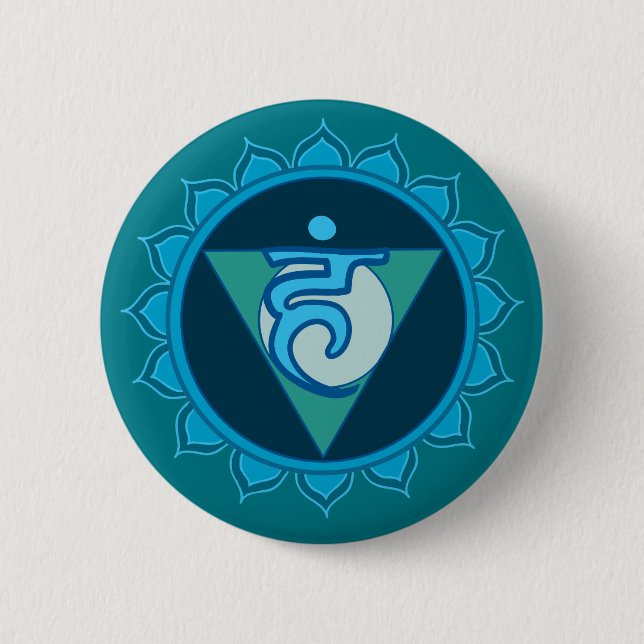 Throat Chakra Abzeichen Button (Vorderseite)