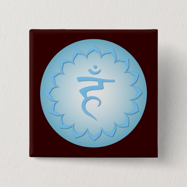 Throat Chakra - Light Blue Button (Vorderseite)