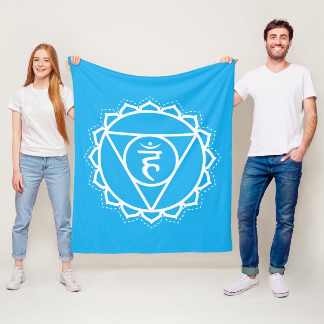 Throat Chakra | Vishuddha | Blaue Meditation Fleecedecke (Beispiel)
