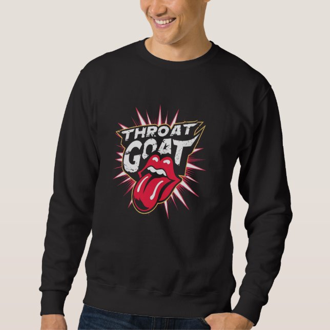 Throat Goat Bold Playful Red Lips Flirty Sweatshirt (Vorderseite)