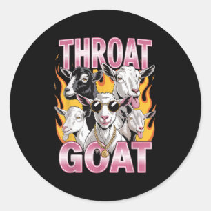 Throat Goat Funny Offensive Erwachsene Grafik Sarc Runder Aufkleber