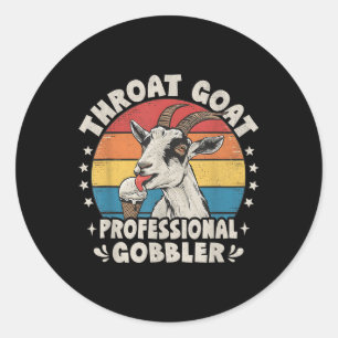 Throat Goat Retro Ungeeignete Erwachsene Humor Fun Runder Aufkleber