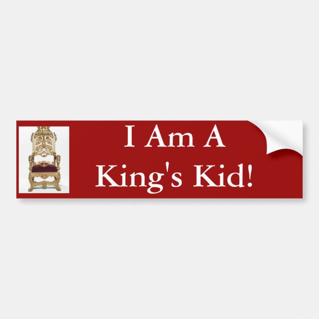 Thron, bin ich Kid eines Königs! Autoaufkleber (Vorne)