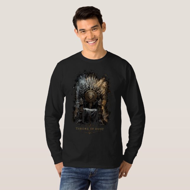 Thron des Staubes Dark Fantasy Langarmshirt T-Shirt (Vorne ganz)