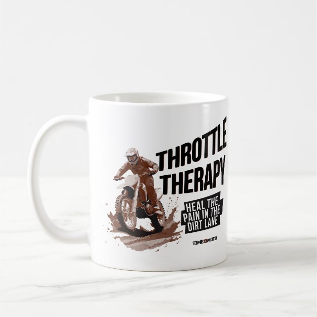 Throttle Therapy Dirt Bike Coffee Mug Kaffeetasse (Links)