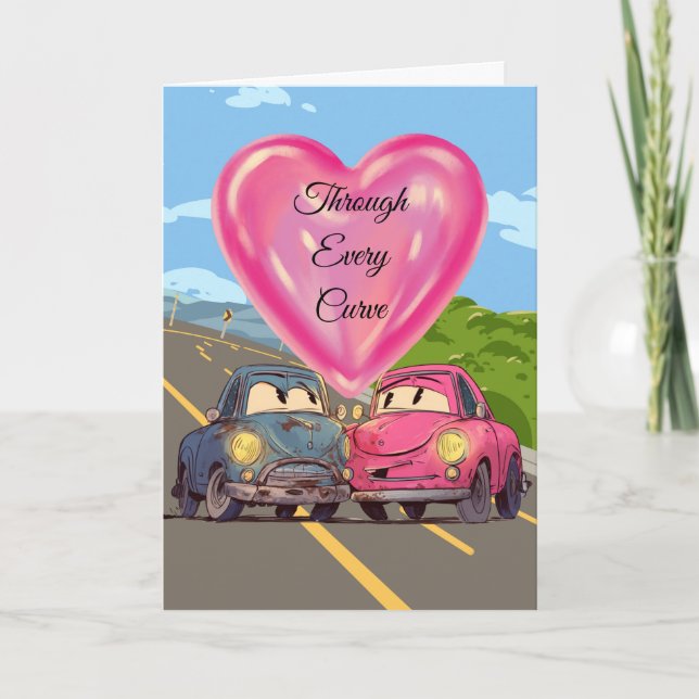 "Through Every Curve" valentine card Feiertagskarte (Vorderseite)