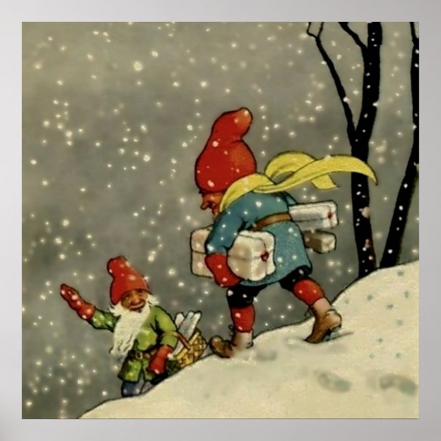 "Through the Snowstorm" von Jenny Nystrom Poster (Vorne)