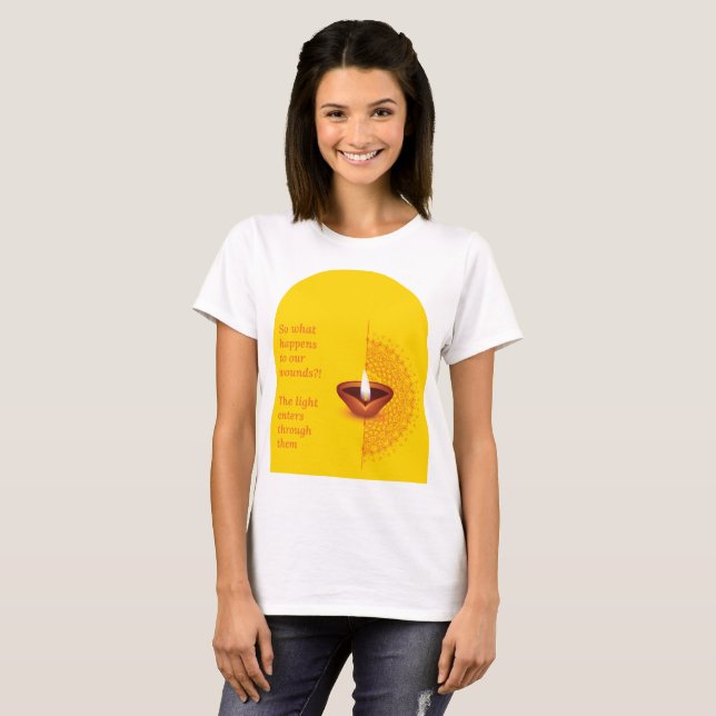 Through the Wounds T‑Shirt | Healing Light Mandala T-Shirt (Vorne ganz)
