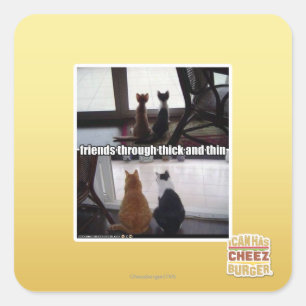 Through thick and thin quadratischer aufkleber