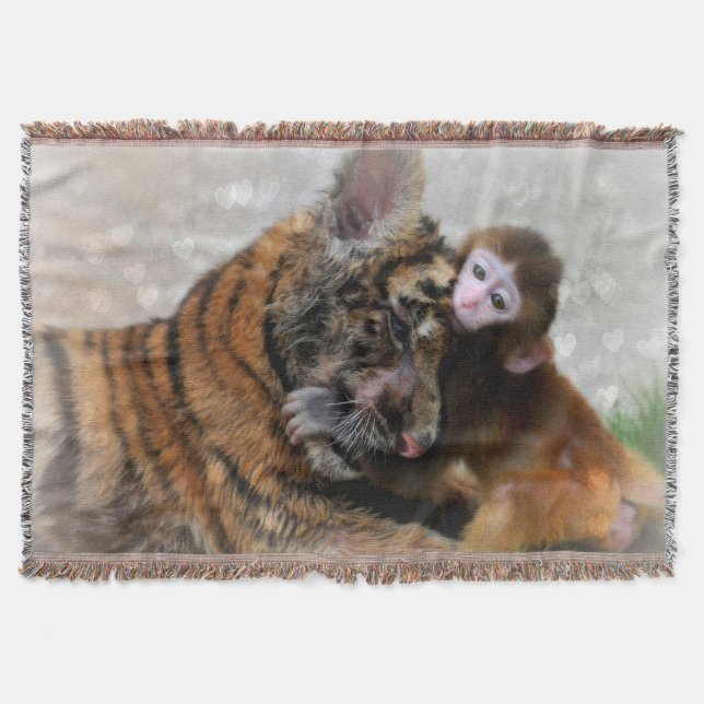 Throw Blanket/Affe und Tiger Decke (Vorderseite)