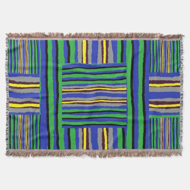 Throw Blanket Kente Streifen Decke (Vorderseite)