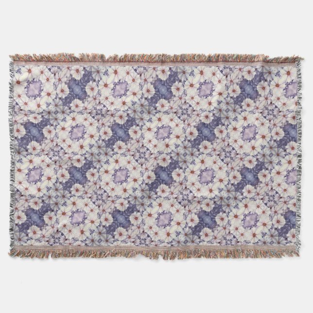 Throw Blanket Lavender African Daisies Decke (Vorderseite)