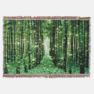 Throw Blanket Magical Forest Green Mystery Decke
