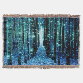 Throw Blanket: Magischer Wald Türkis Aquamarin Decke