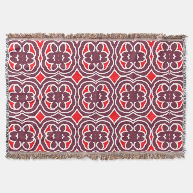 Throw Blanket, modernes mehrfarbiges Stoffmuster T Decke (Vorderseite)