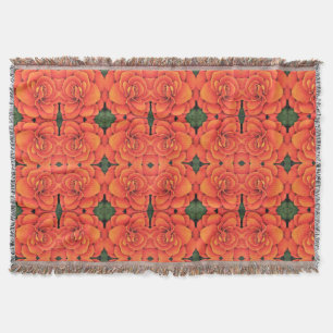 Throw Blanket Orange Begonia Decke