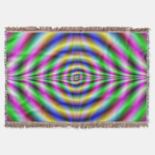 Throw Blanket Psychedelic Neon Eye Decke