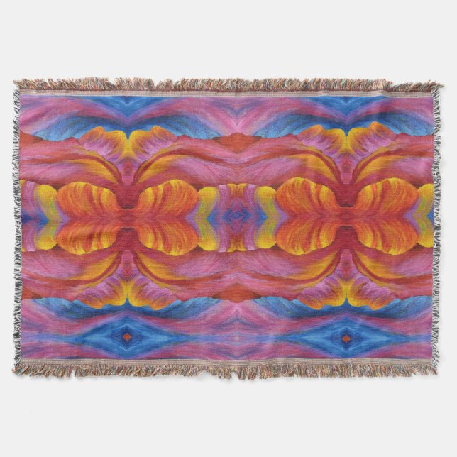 Throw Blanket Rainbow Tulip Muster Decke (Vorderseite)