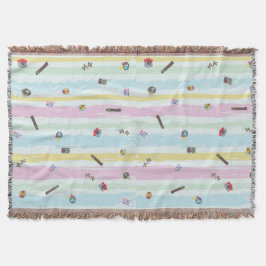 Throw Blanket – Sports & Stripes Pastel Racing  Decke
