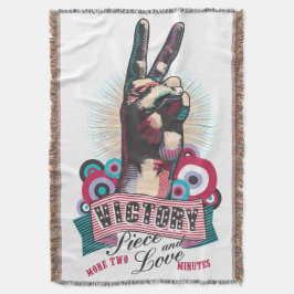 Throw Blanket Victory Peace & Love Pop-Art Design Decke