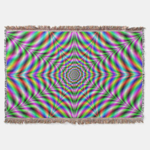 Throw Blanket Zwölf gepunktete psychedelische Web Decke
