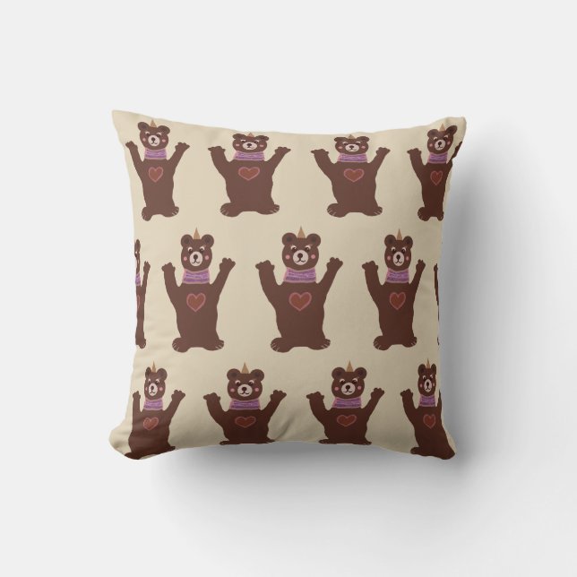 Throw Cushion Brown Bär Kissen (Vorderseite)